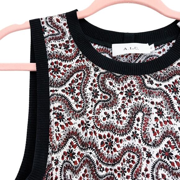 A.L.C. Sandra 100%‎ Silk Cutout Floral Patterned Midi Dress Size 2 - Picture 7 of 16